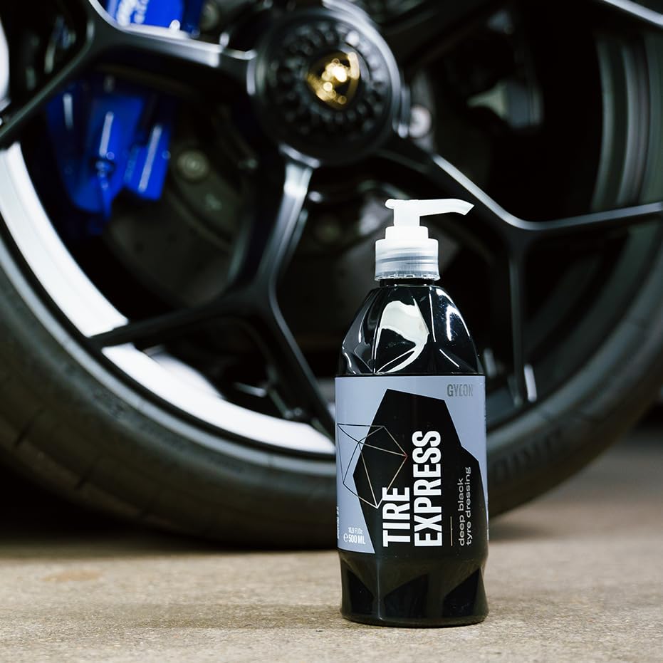 Gyeon Tire Express Satin Finish UV shield protects color and longevity.