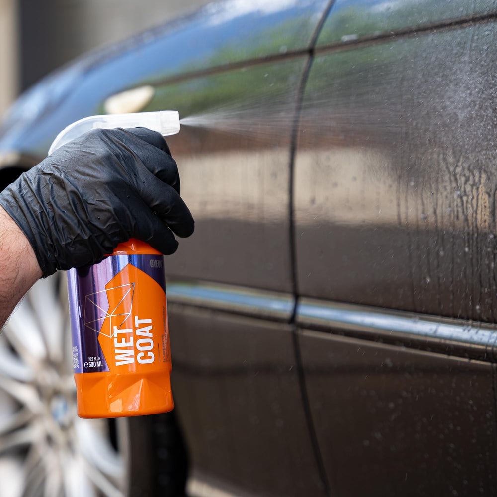 GYEON Wet Coat exterior plastics and glass gain a hydrophobic layer.