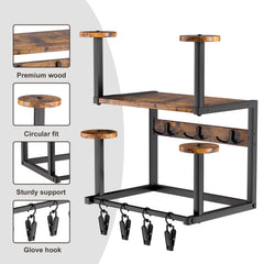 GYJZIFW iron frame helmet organizer showcasing sturdy construction