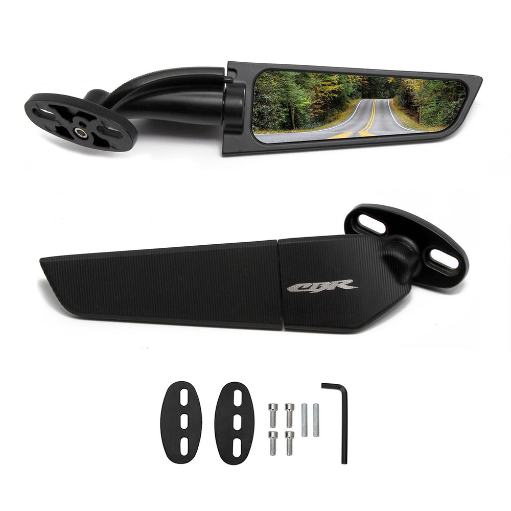GYMARK wing rearview mirror mounted for easy installation and wider field of view.