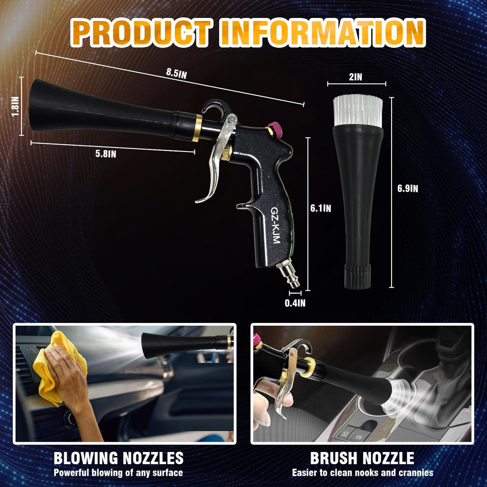 GZ-KJM Adjustable nozzle directs air precisely into tight corners.