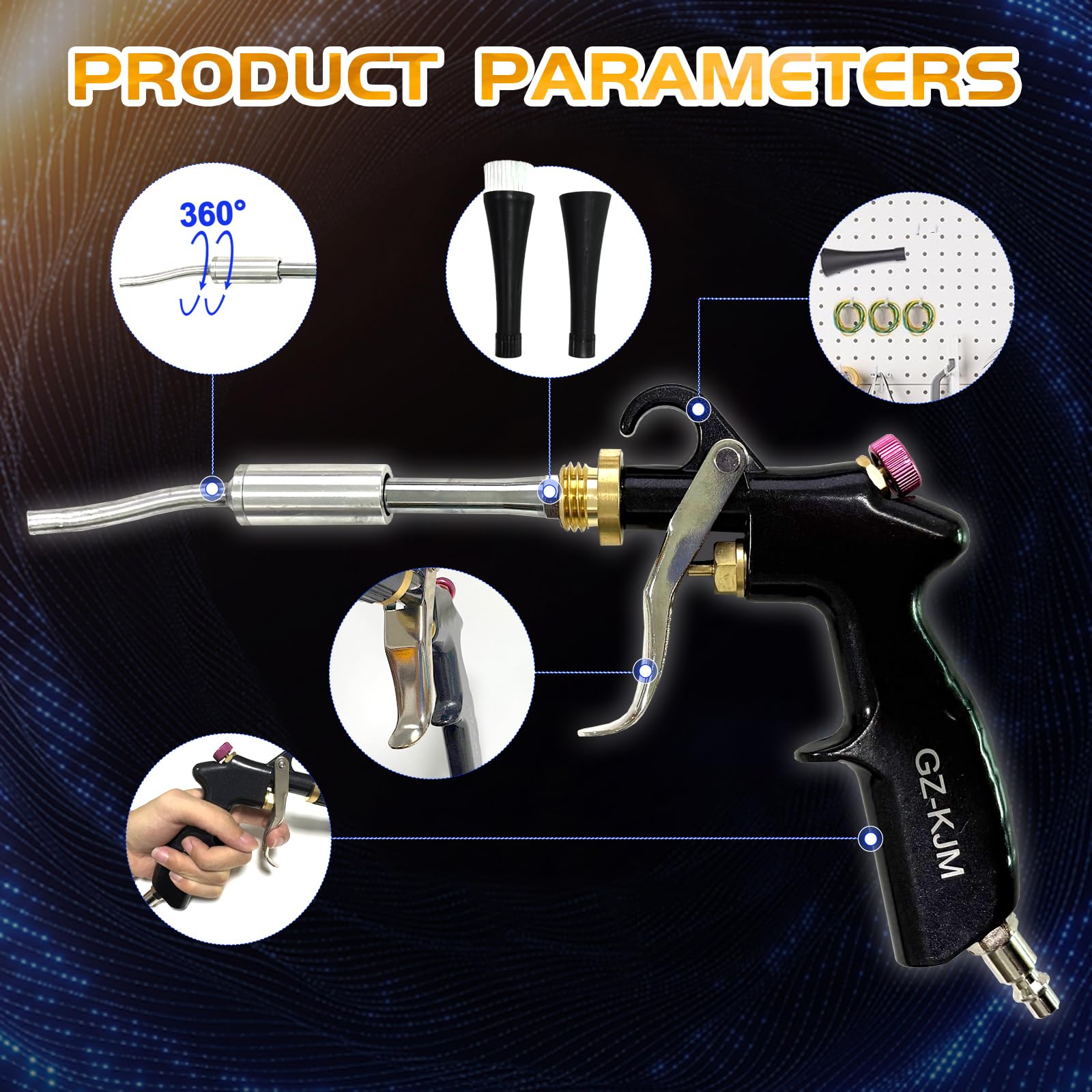 GZ-KJM Dusting brush included for thorough interior detailing.