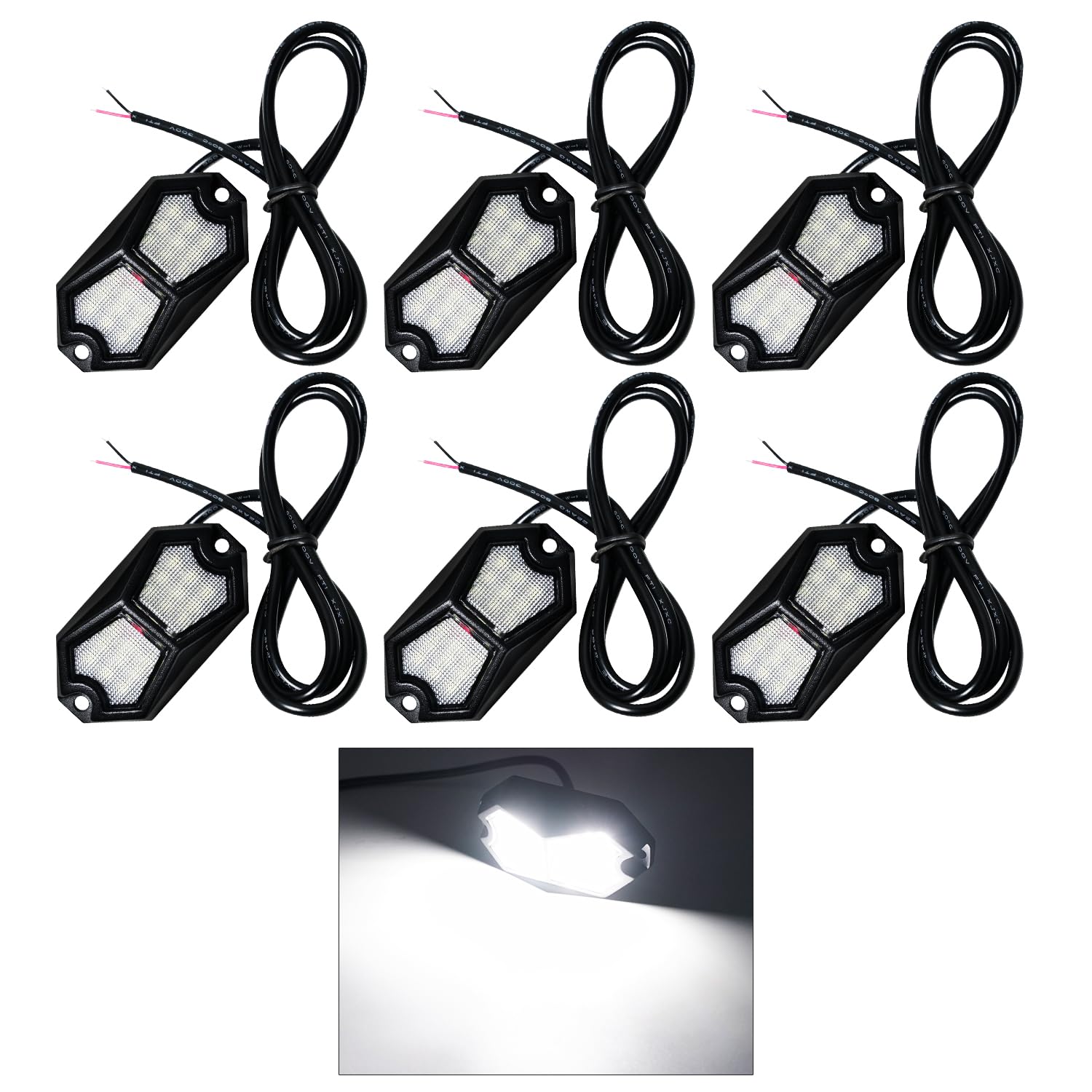 GZ5CG Led rock light six-pod setup for wide undercar illumination