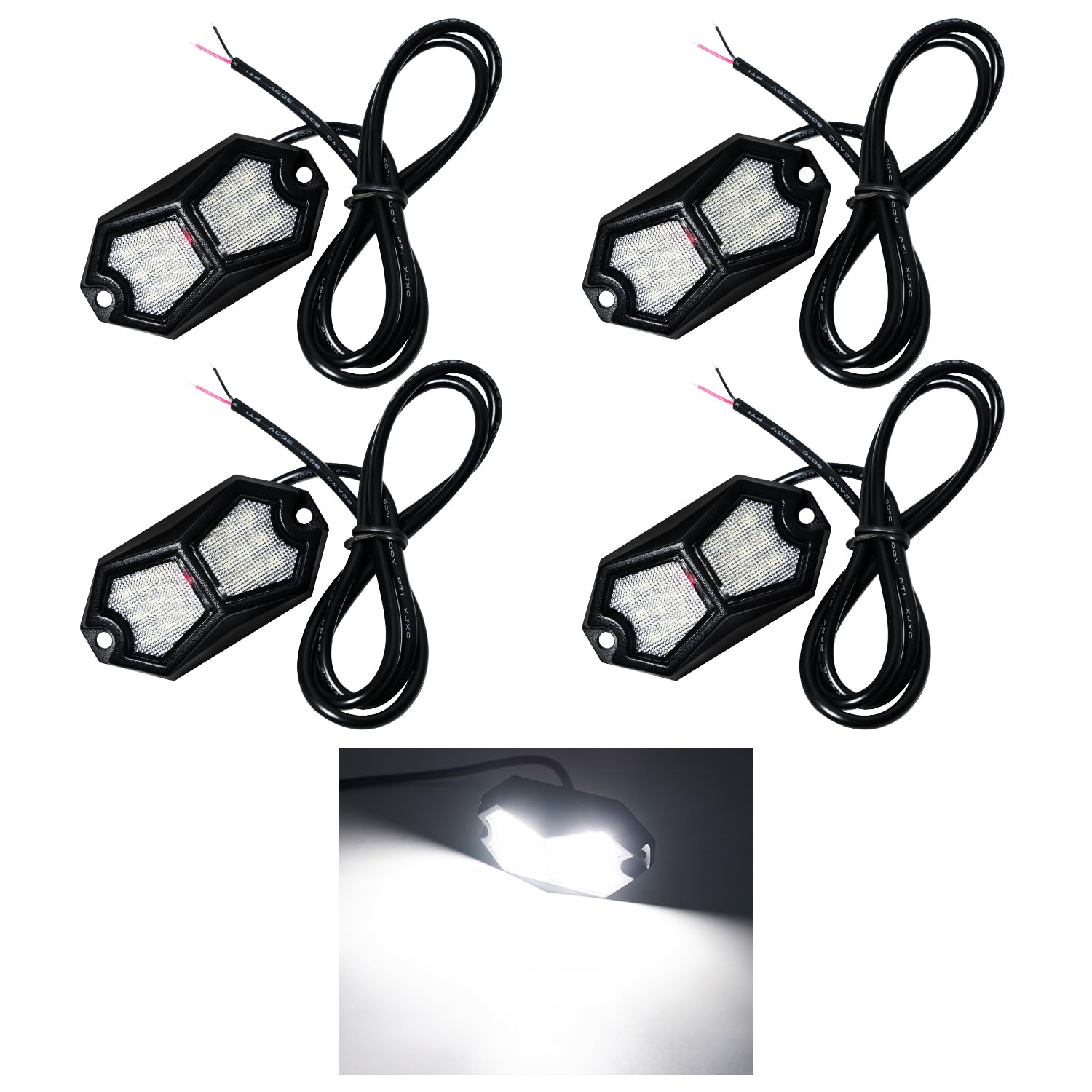 GZ5CG four-pod LED rock lights for underbody illumination on trucks