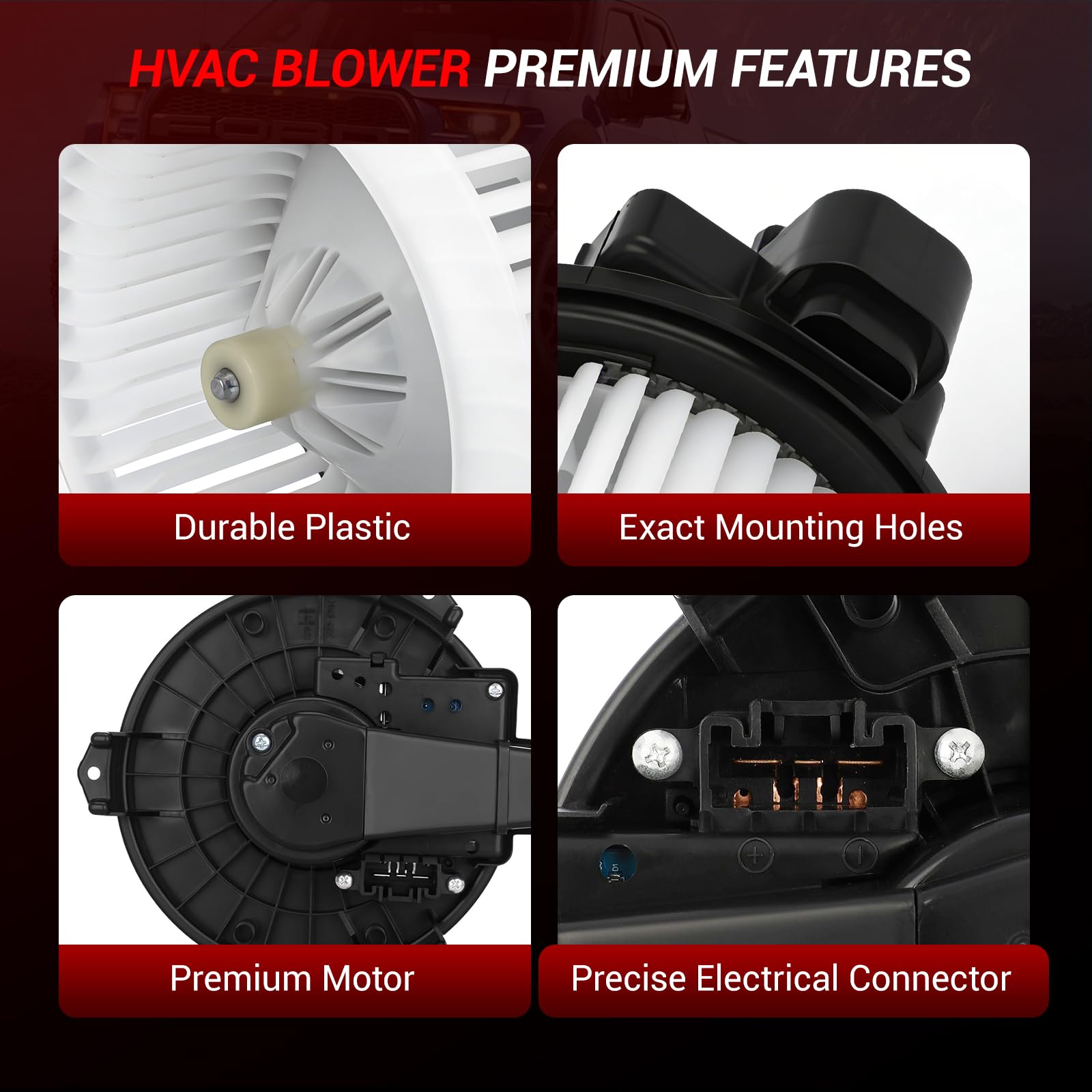 GZGN AC blower motor for Ram 1500 Classic, front view, steady cabin airflow