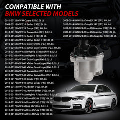 GZGN water pump side view for BMW, compact aluminum housing boosts durability.