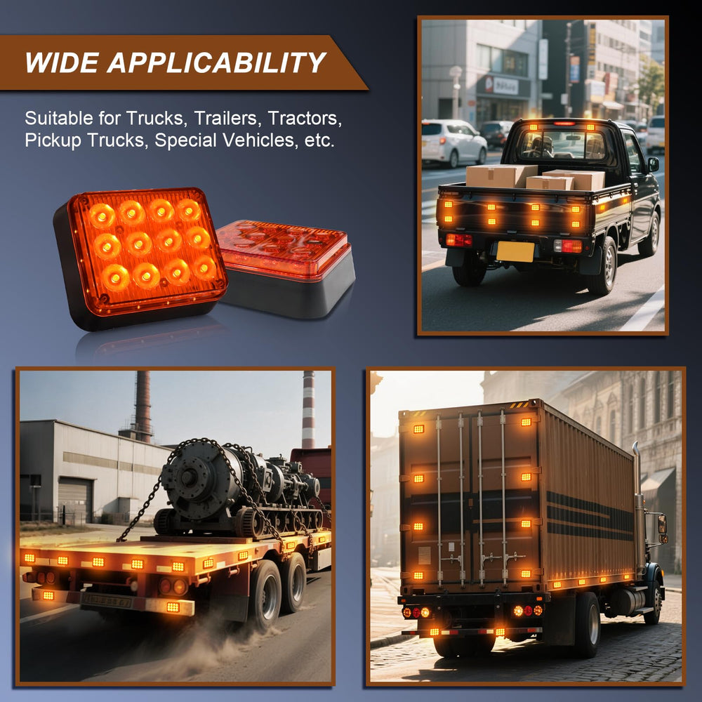 GZLDZN 12V-24V vehicle compatibility amber beacon for trucks and trailers