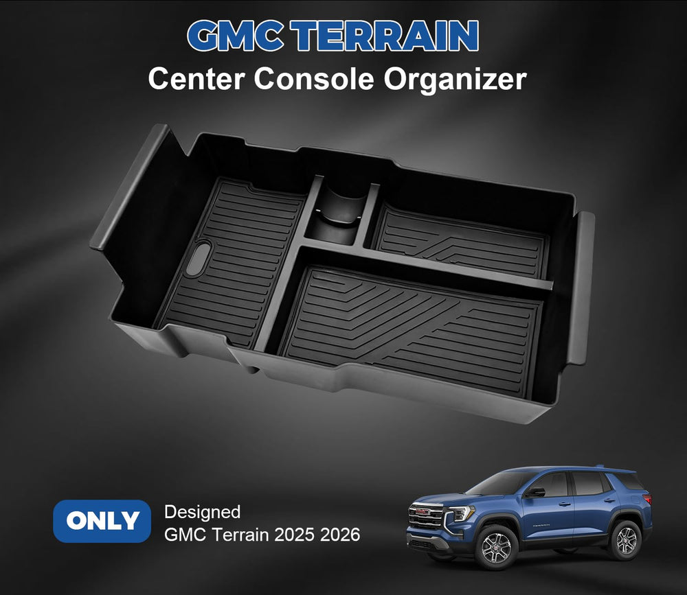 GZSH armrest-storage-box with rubber liners keeps items from sliding during drives.
