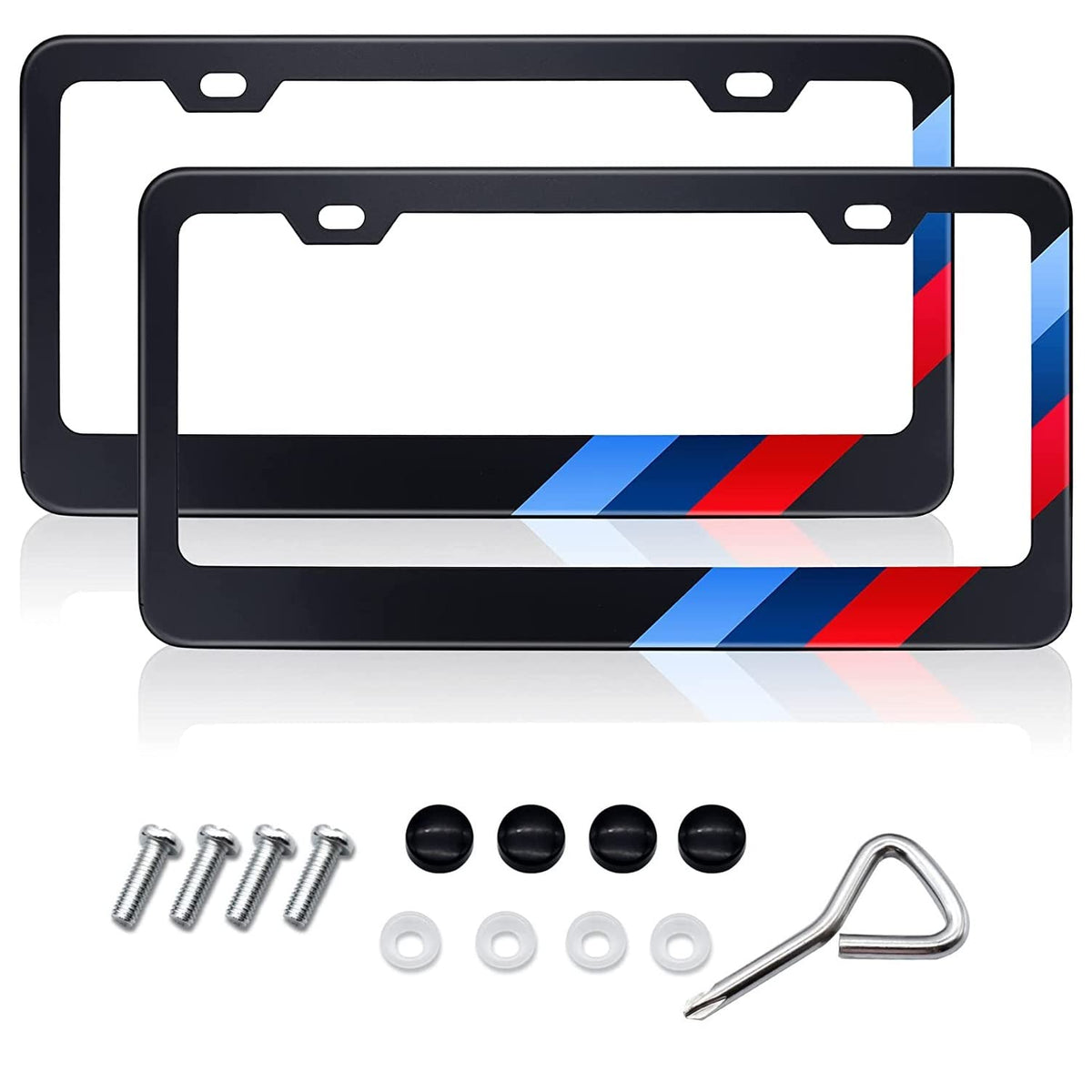 GZSH BMW license frame front view with matte finish enhances exterior style