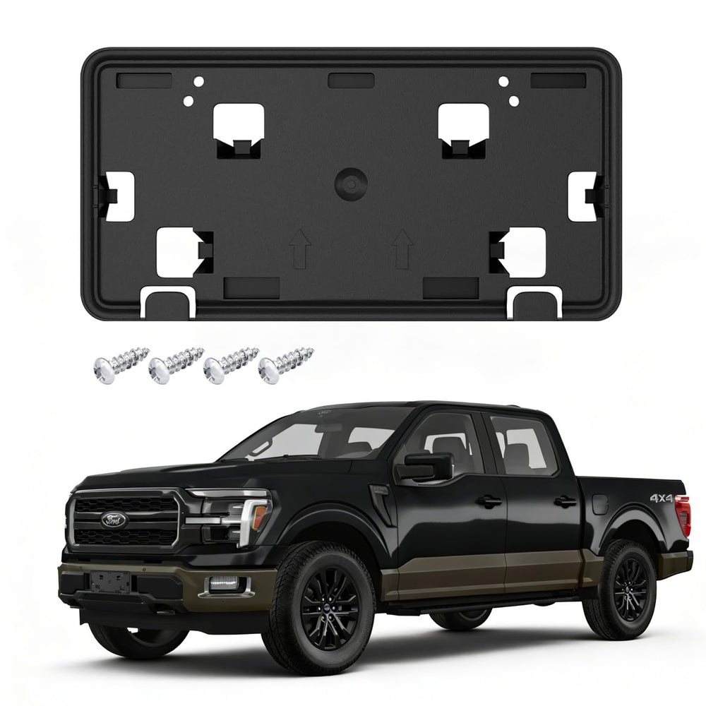 GZSH front license frame for Ford F-150 2024–2026 with snug bumper fit.