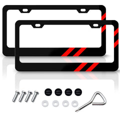 GZSH matte license frame in aluminum for front and rear; adds durability.