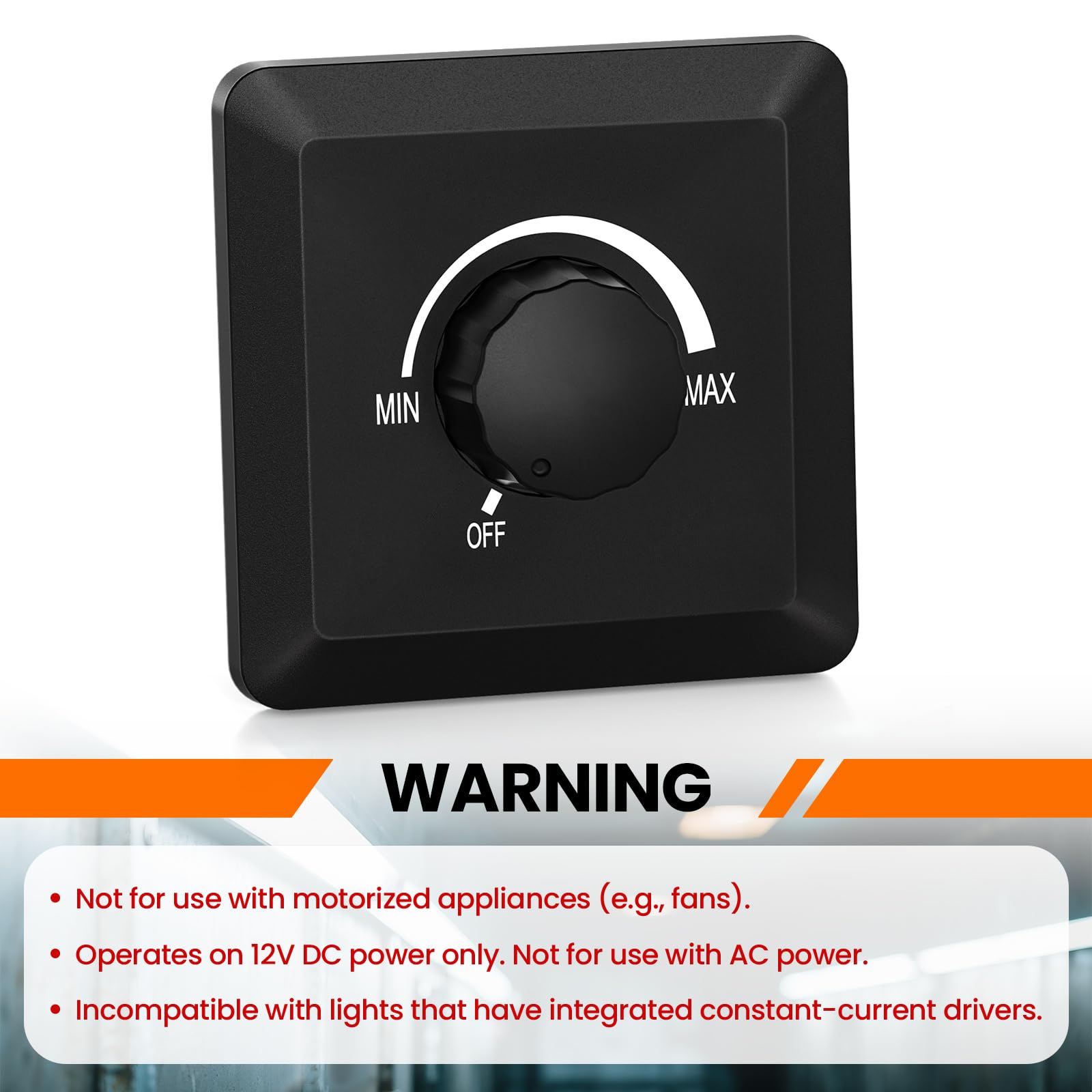 GZV dimmer panel-mount in-dash view for flush interior installation