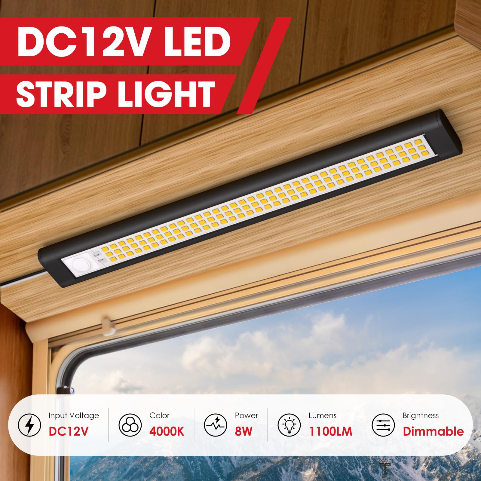 GZV 12V LED light bar side mount shows flexible multi-directional installation