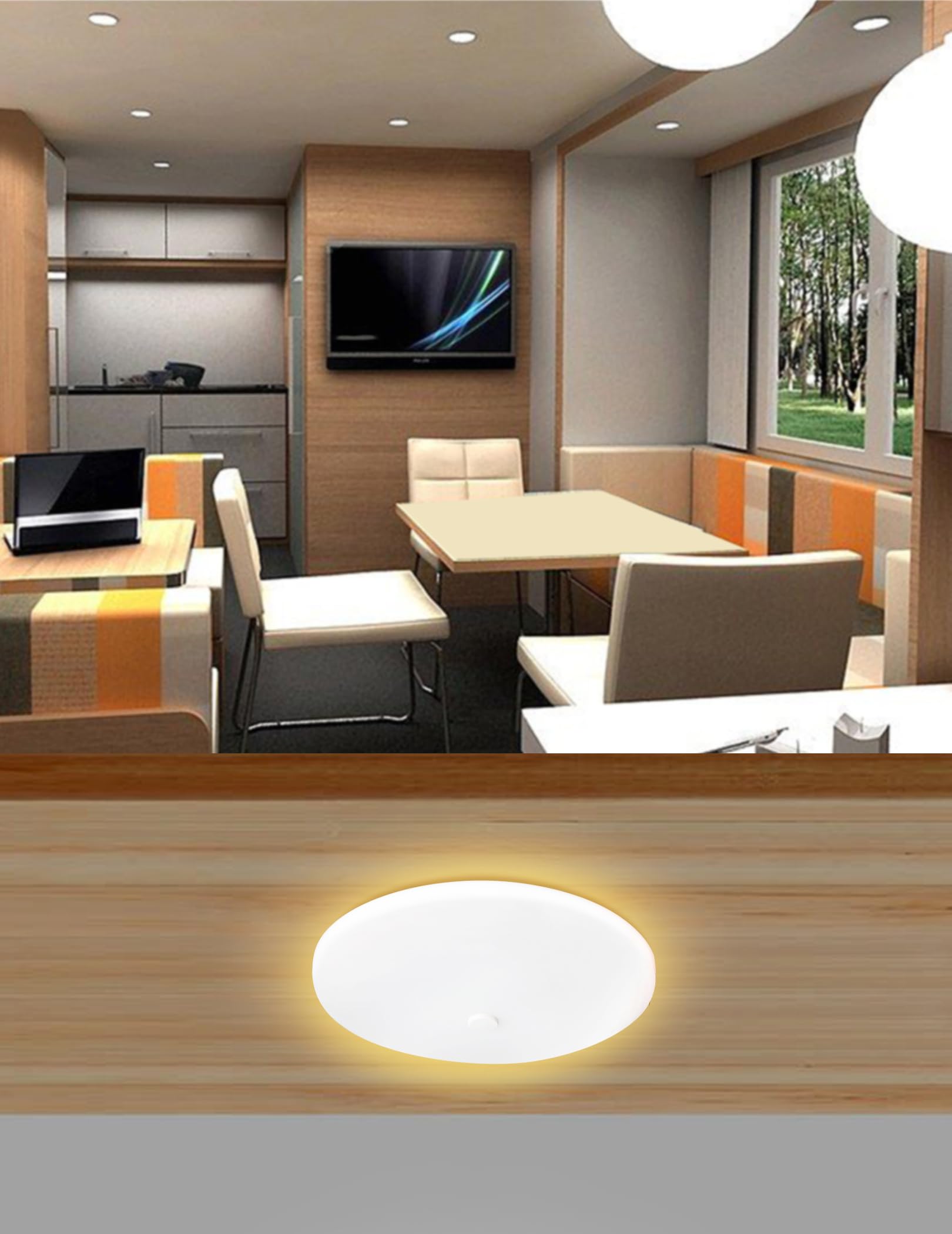 GZV RV interior light compact fit for tight spaces and flexible installation.