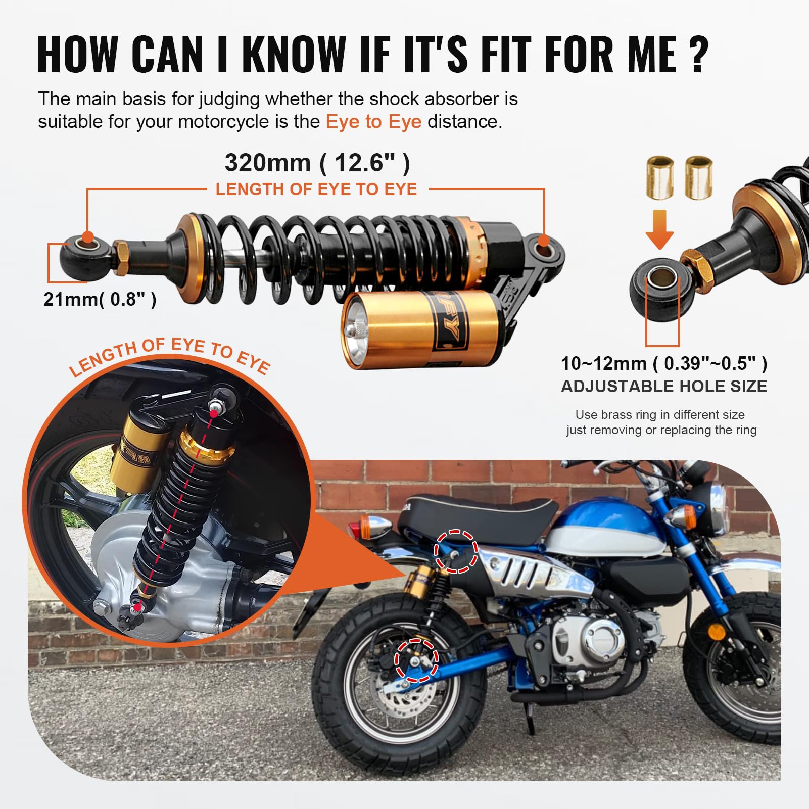 GZYF adjustable spring preload for a personalized ride feel