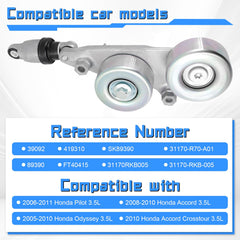 GZYQPDZ belt tensioner for Honda Odyssey 3.5L, promotes consistent belt tension
