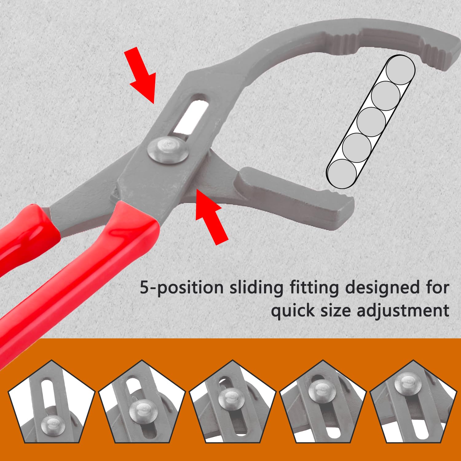 GZZTORES adjustable jaw mechanism fits multiple filter sizes.