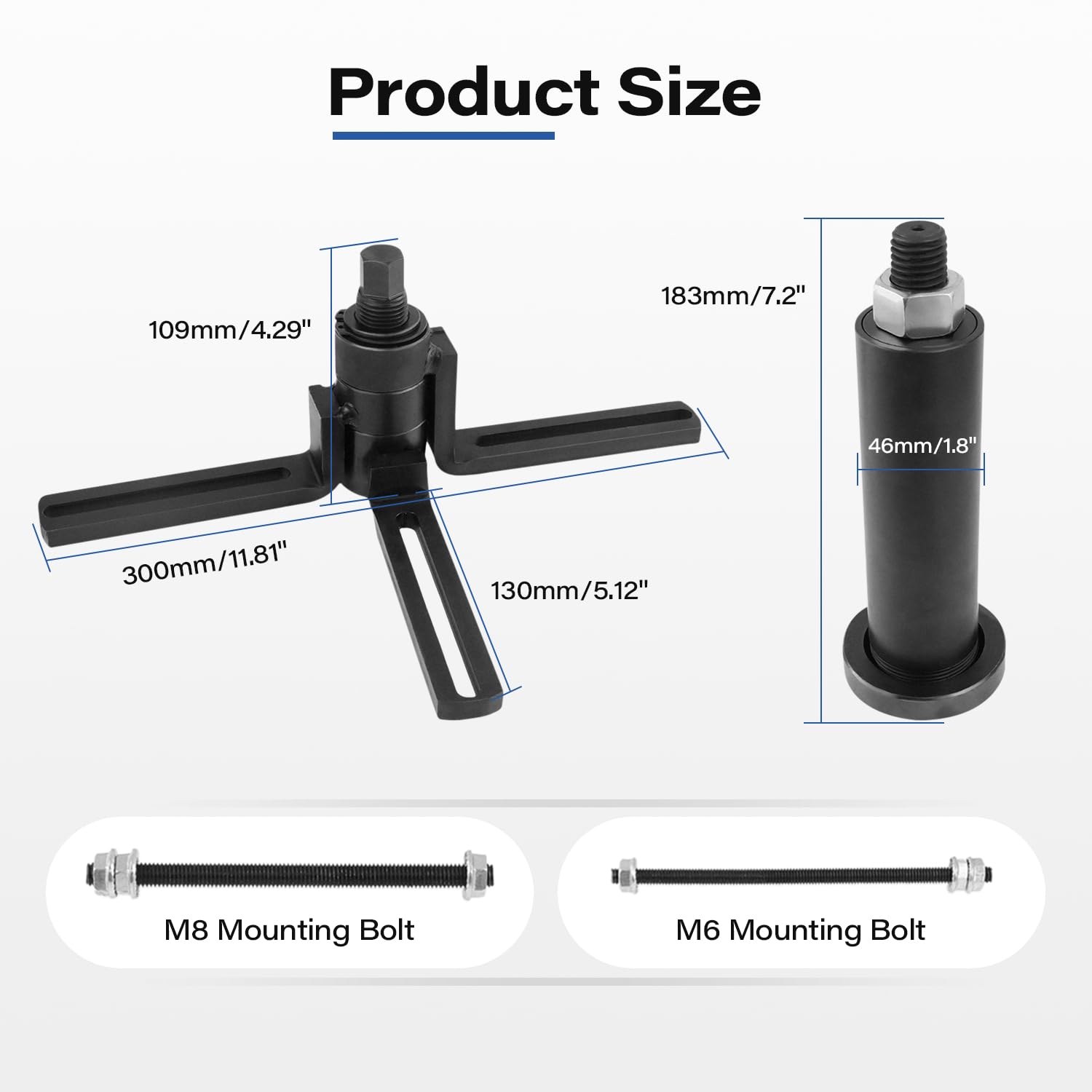 GZZTORES Crankcase Splitter adjustable arm enabling versatile bolt-pattern fit.