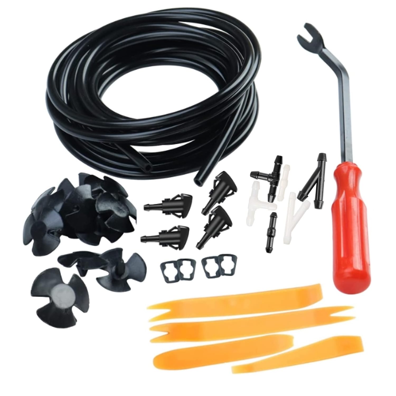 GZZTORES front windshield washer nozzle kit with straight nozzles for upgraded spray