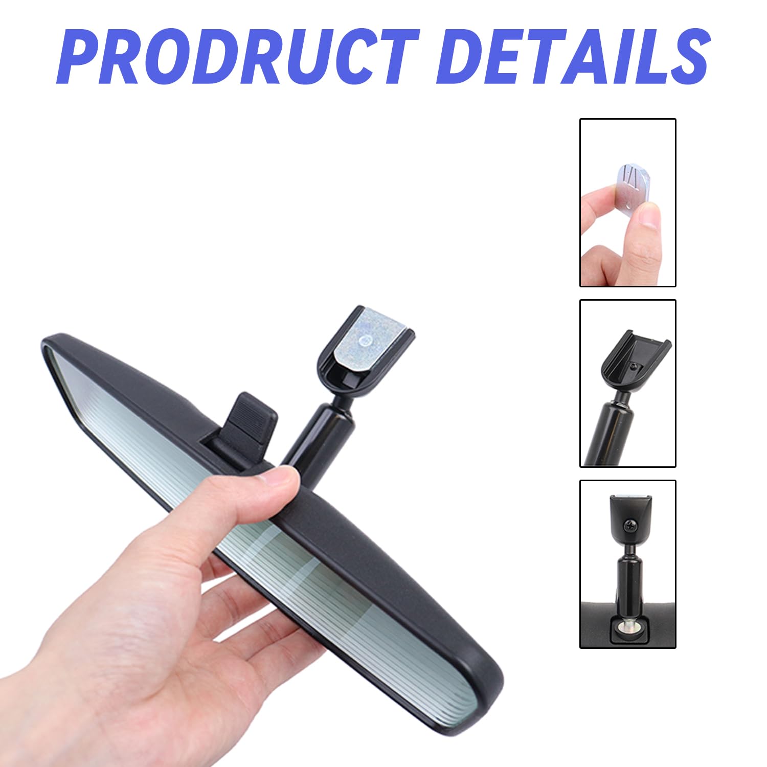 GZZTORES anti-glare rear view mirror reduces night glare for clearer driving.