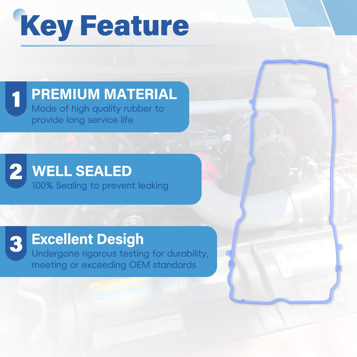 GZZTORES VS50805R temperature-resistance-materials extend gasket life in hot engines.