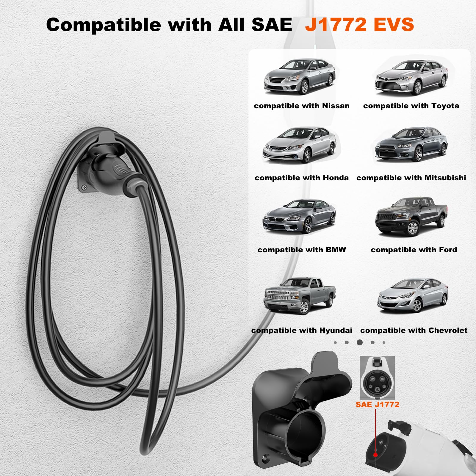 H3JANG charger holder-locking mechanism securely grips the plug to prevent accidental drops.