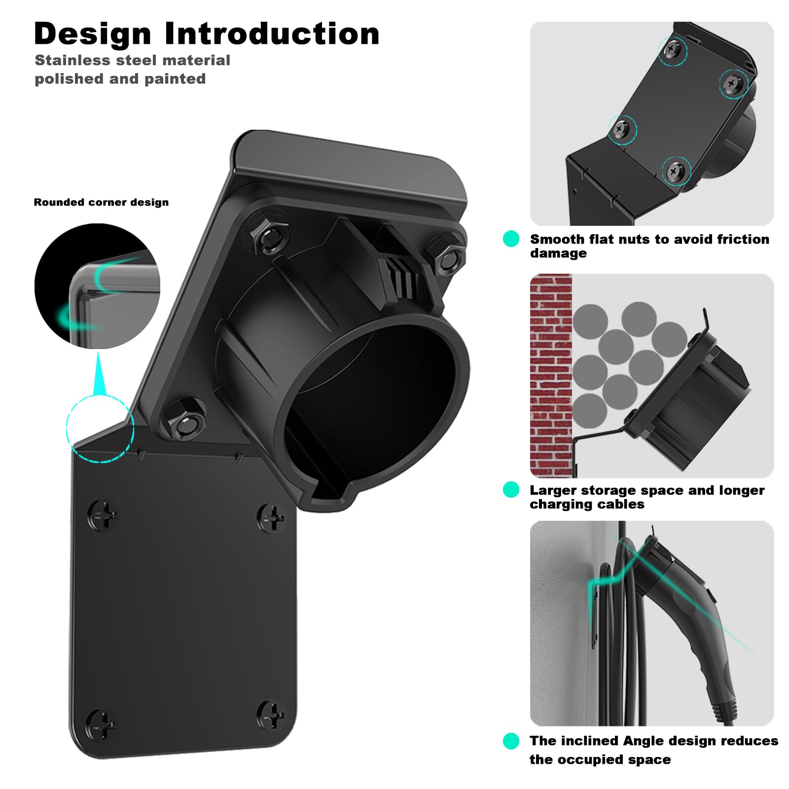 H3JANG EV Charger Holder built for durability supports outdoor and indoor use.
