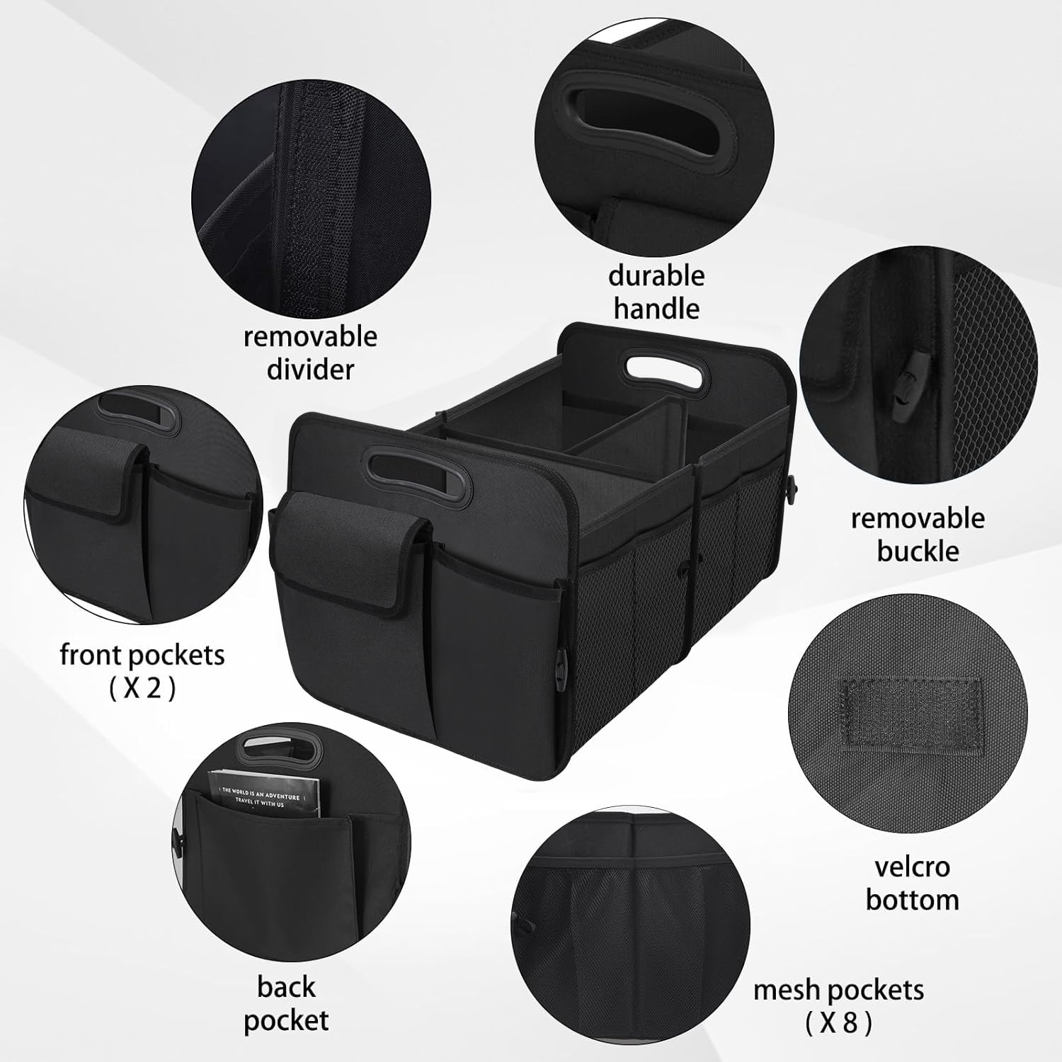 Habopet trunk organizer fits in car trunk for SUVs and sedans