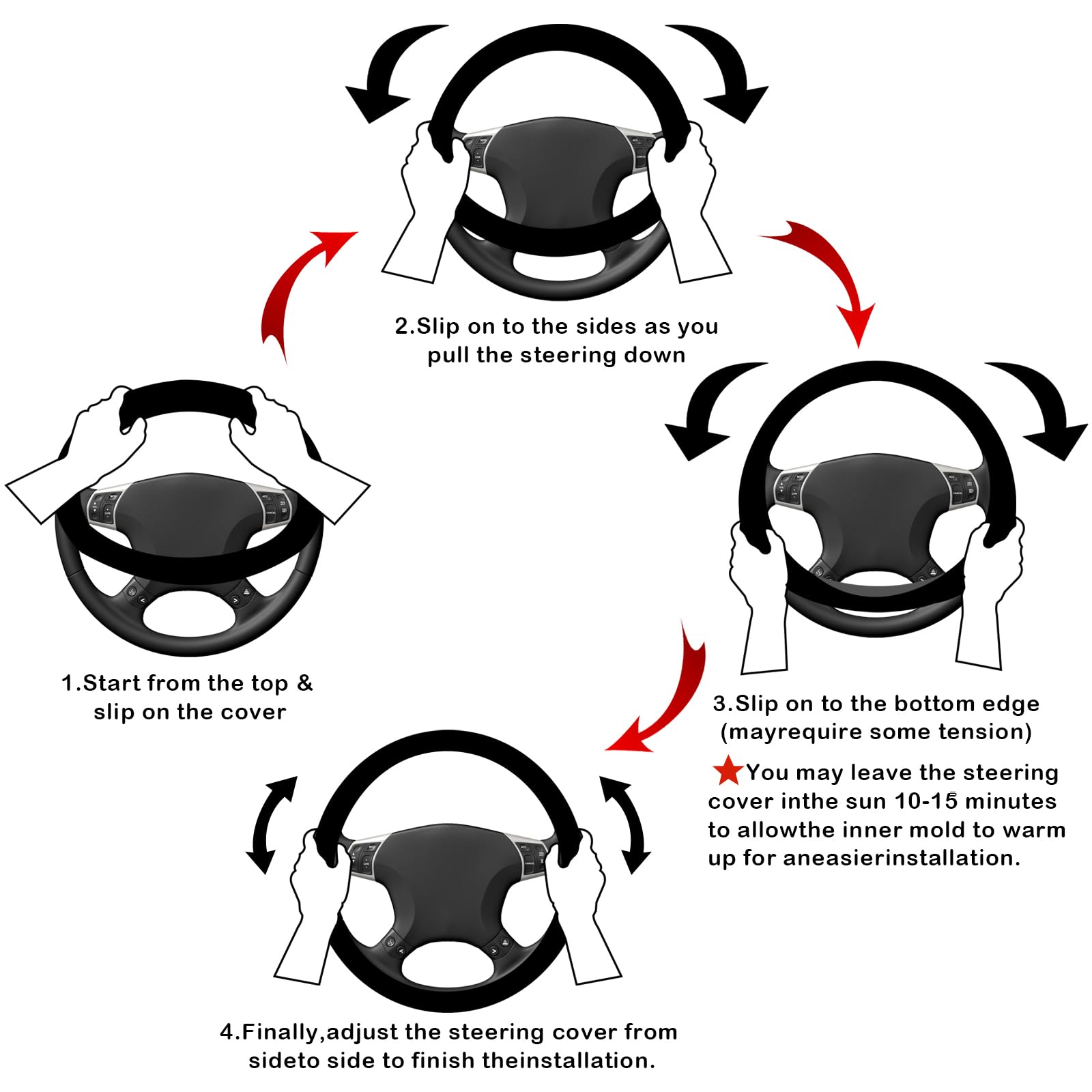 HABZTOUYI enhances car ambience while protecting your steering wheel.