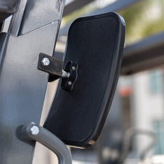 Hacus FPE forklift mirror installed on a forklift for quick field of view
