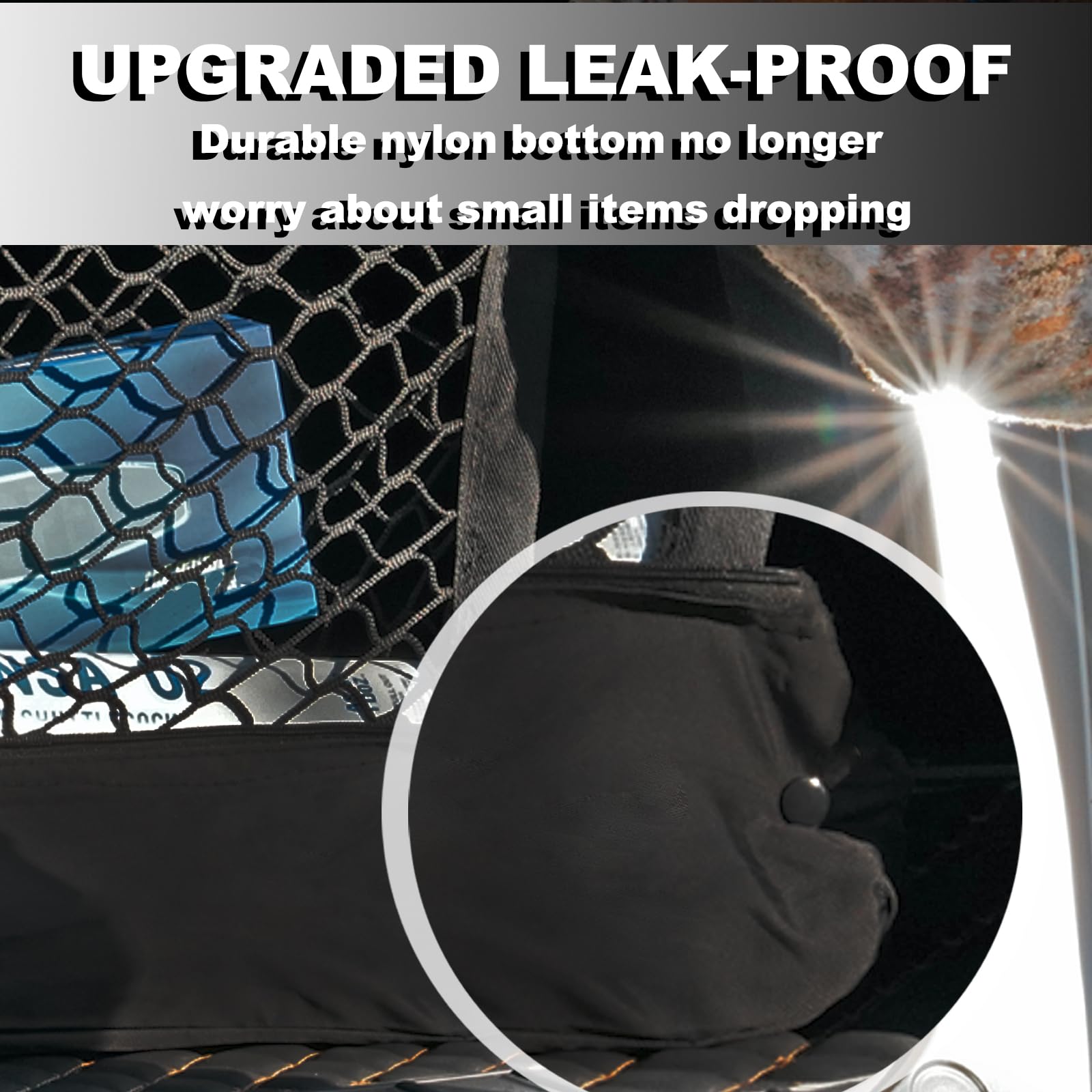 Hacyikee double layer mesh cargo net expands storage and stabilizes items