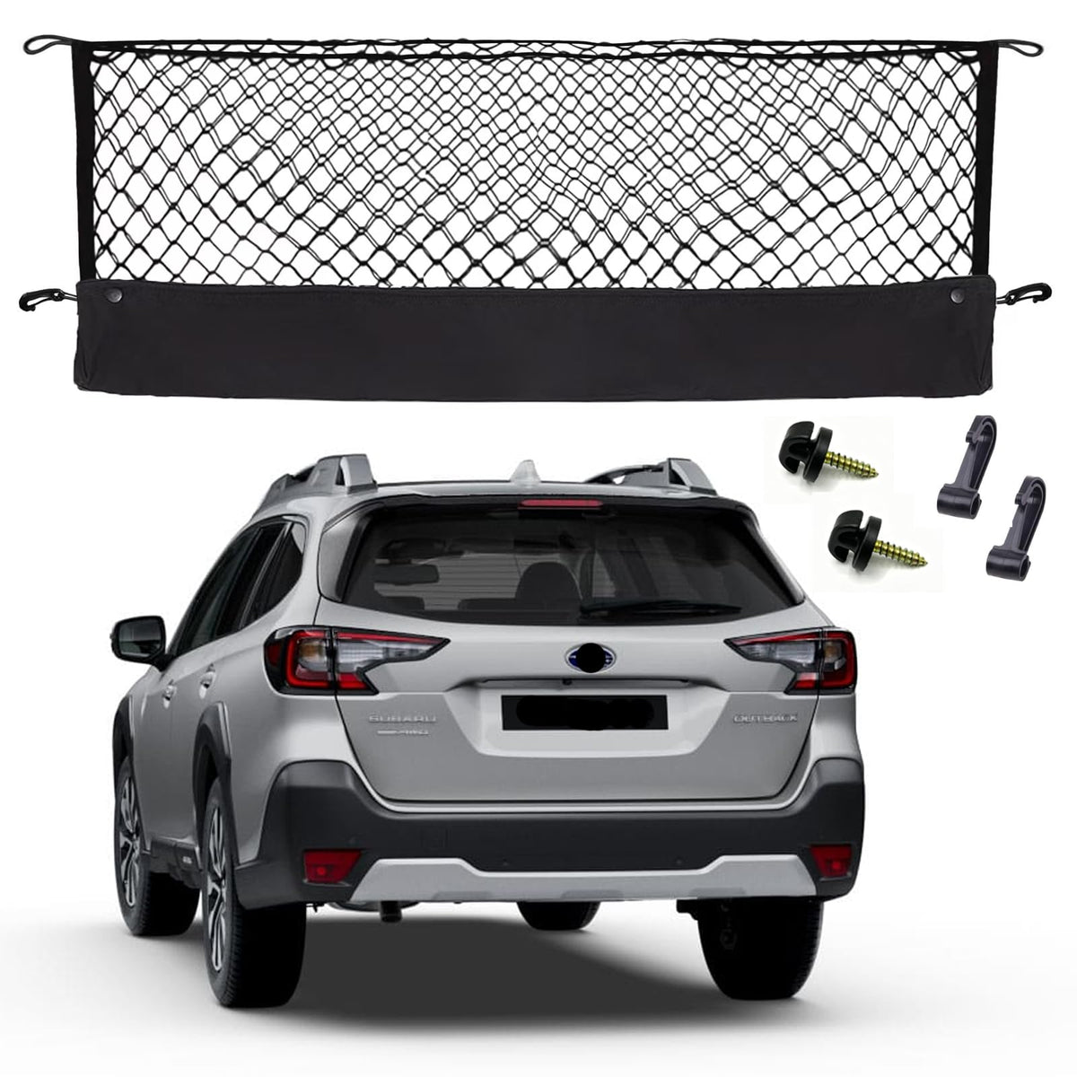 Hacyikee envelope style cargo net for Subaru Outback keeps trunk items secure