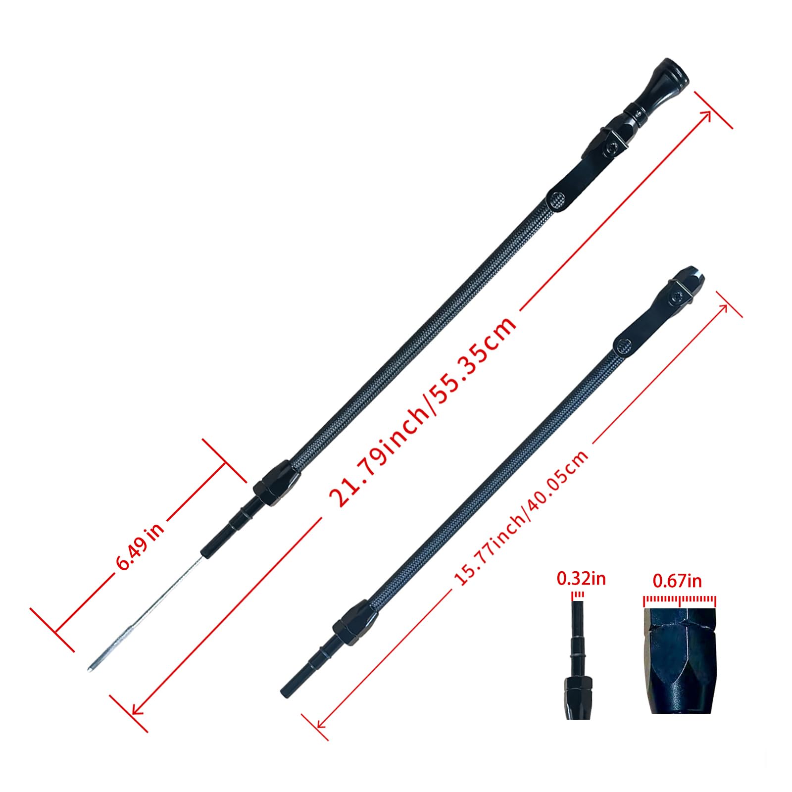 HAHAHA flexible dipstick by HAHAHA with teflon-lined outer housing