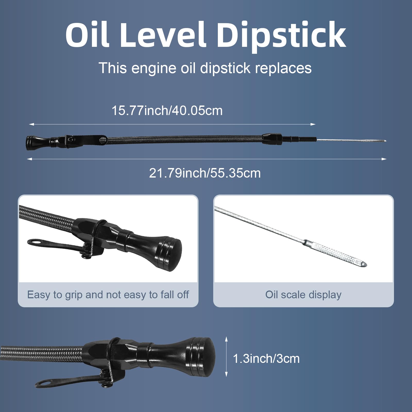 HAHAHA teflon-lined outer housing on HAHAHA dipstick improves routing