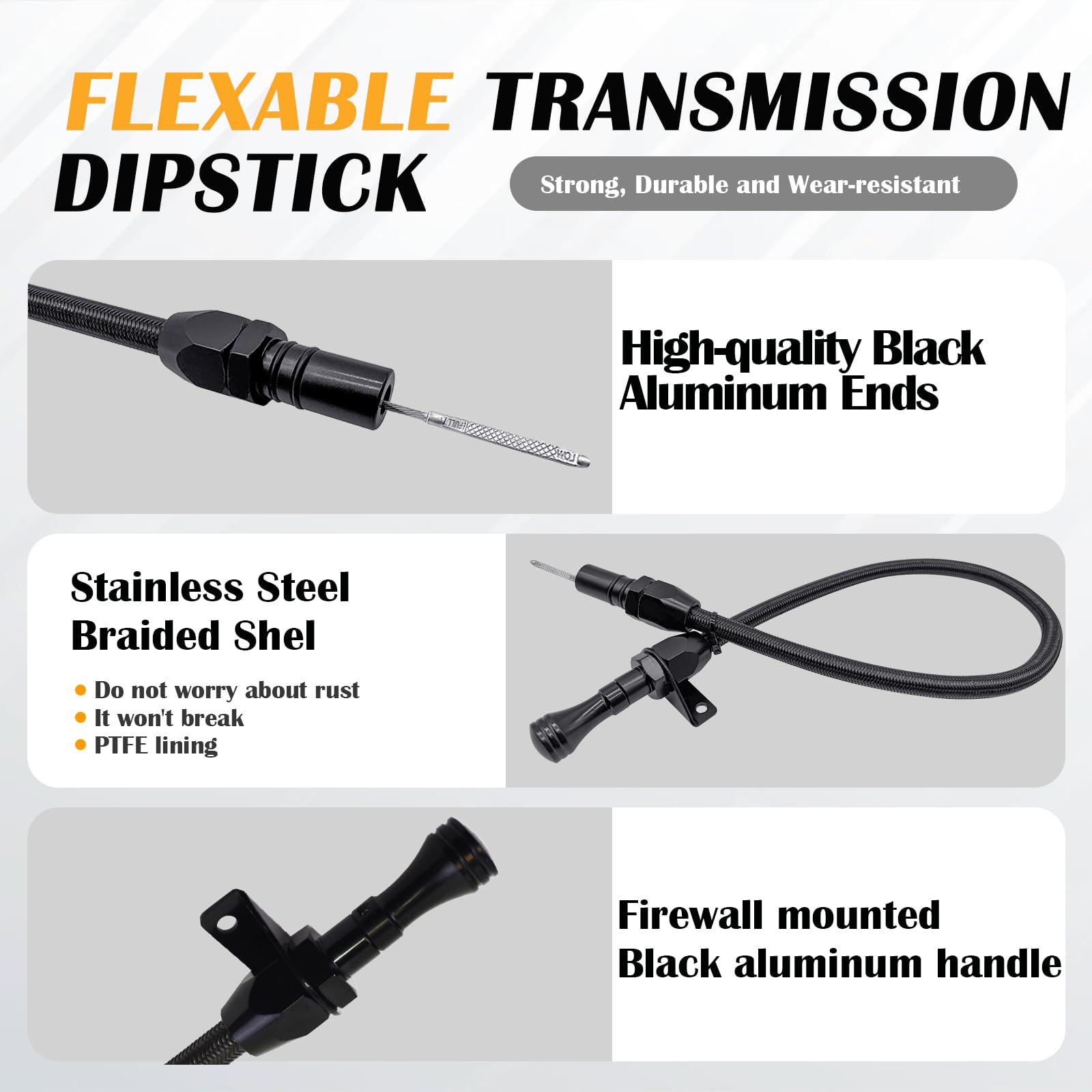 HAHAHA dipstick with durable construction supports reliable readings in demanding driving.