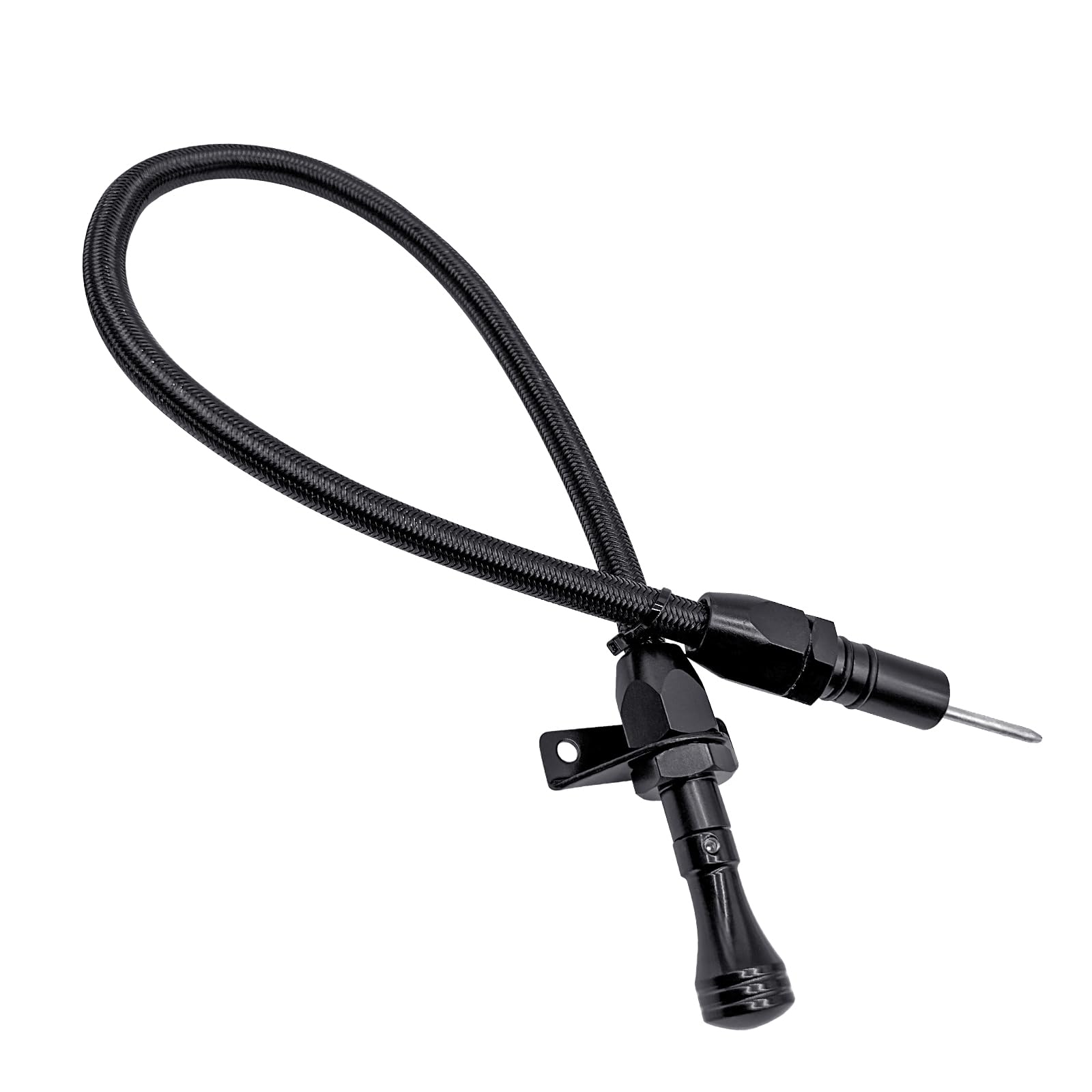HAHAHA TH350/TH400 firewall-mounted dipstick enables quick oil level checks in GM engines.