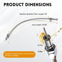 HAHAHA dipstick close-up shows the clear, easy-to-read scale for quick readings.