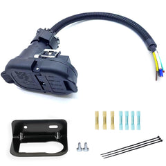 HaHeHo 7-pin trailer wiring harness close-up of blade connector for secure trailer signaling