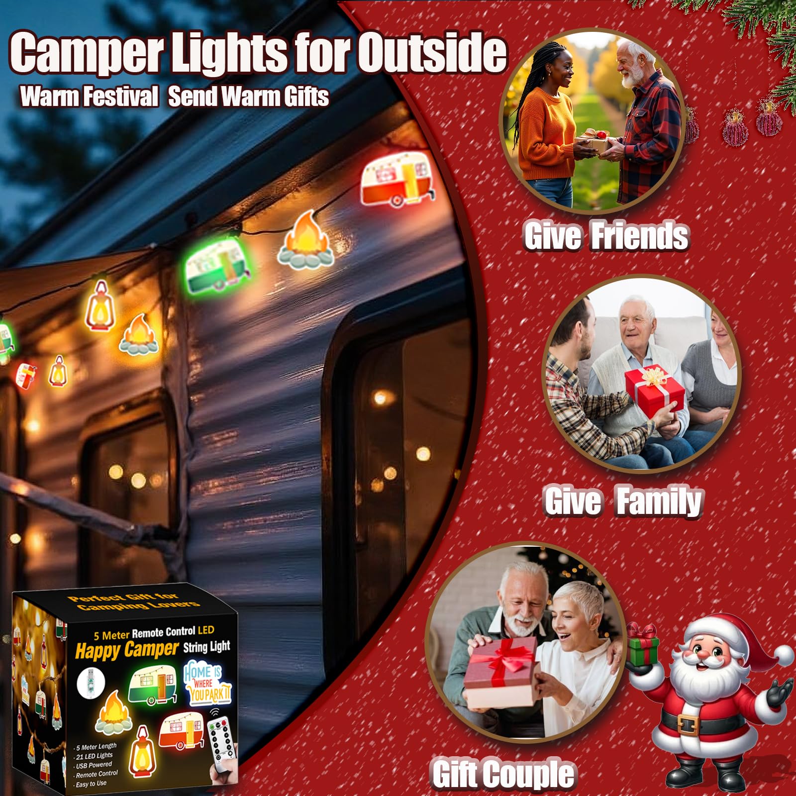 Haigoo Camper Lights on RV decor enhancing exterior ambiance for camping