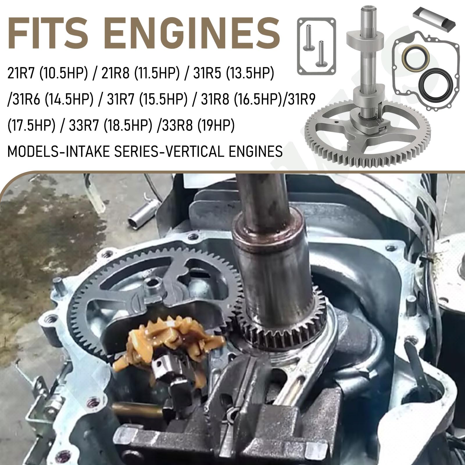 Haiouus camshaft kit assembly diagram highlights model range for Toro and B&S.