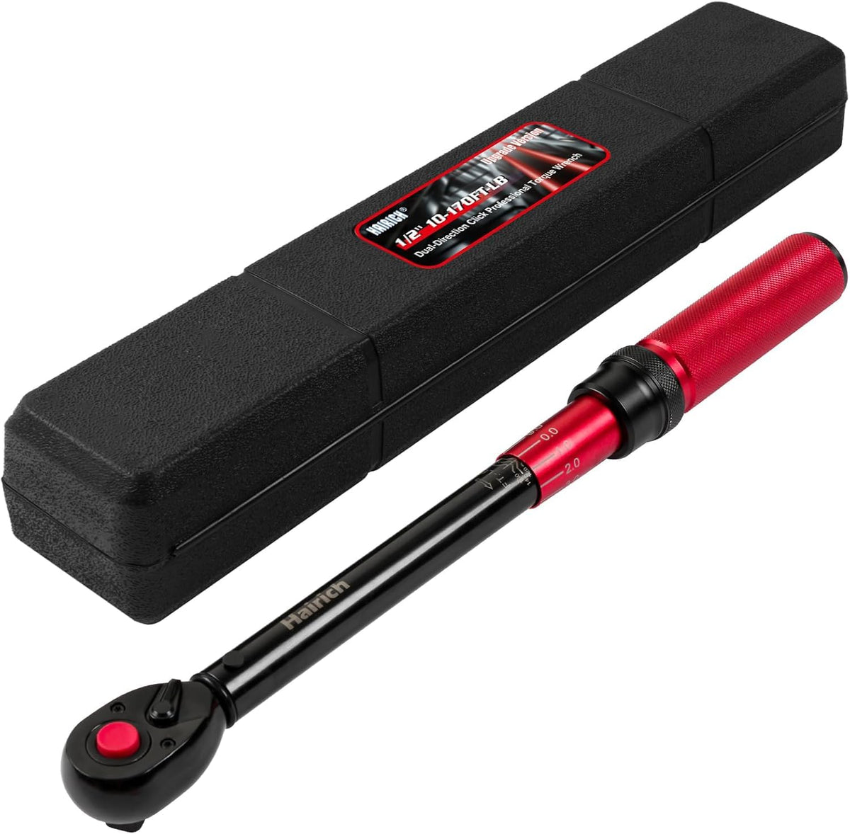 Hairich front view torque wrench showing full length and drive, highlighting reliable control