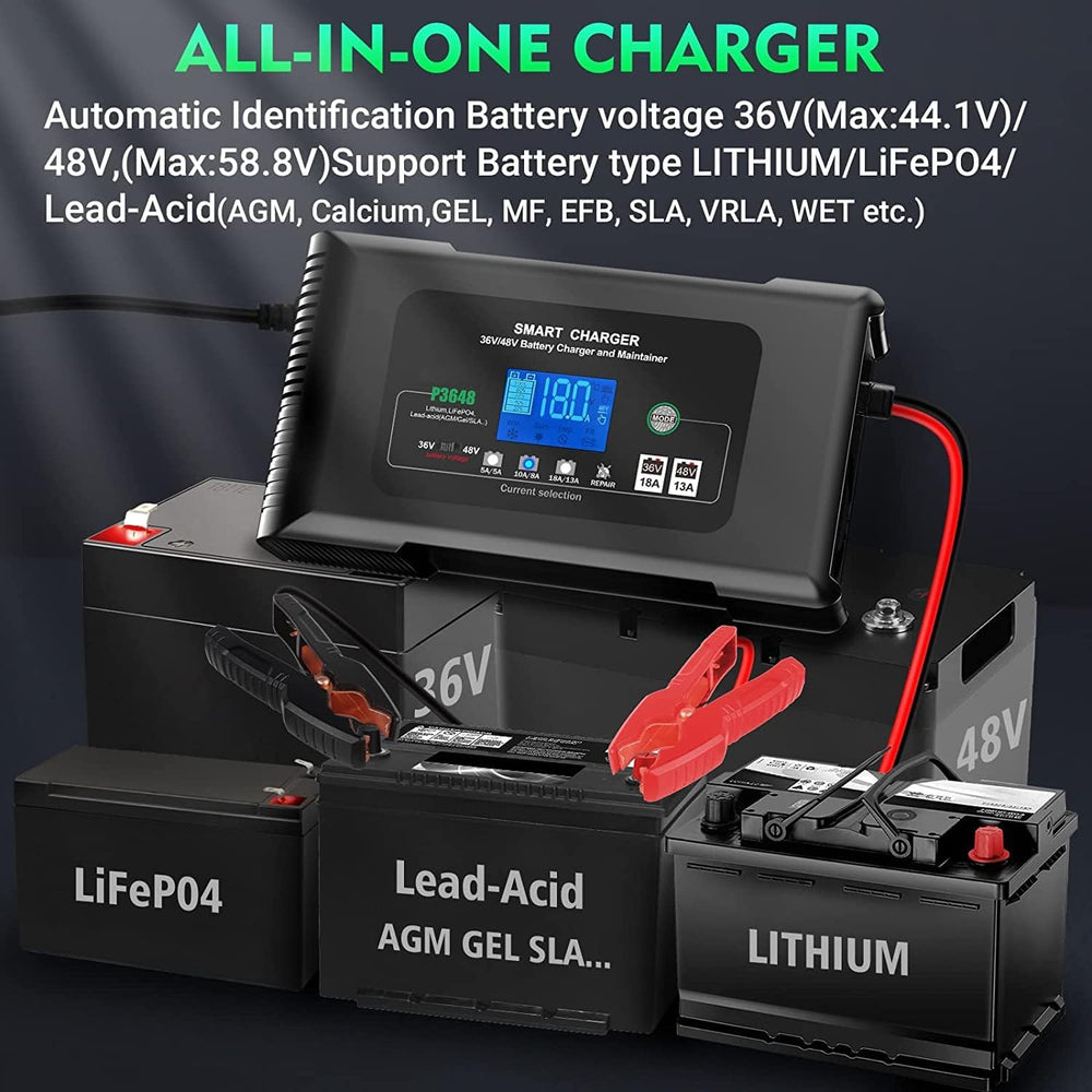Haisito charger switches between 36V and 48V for versatility