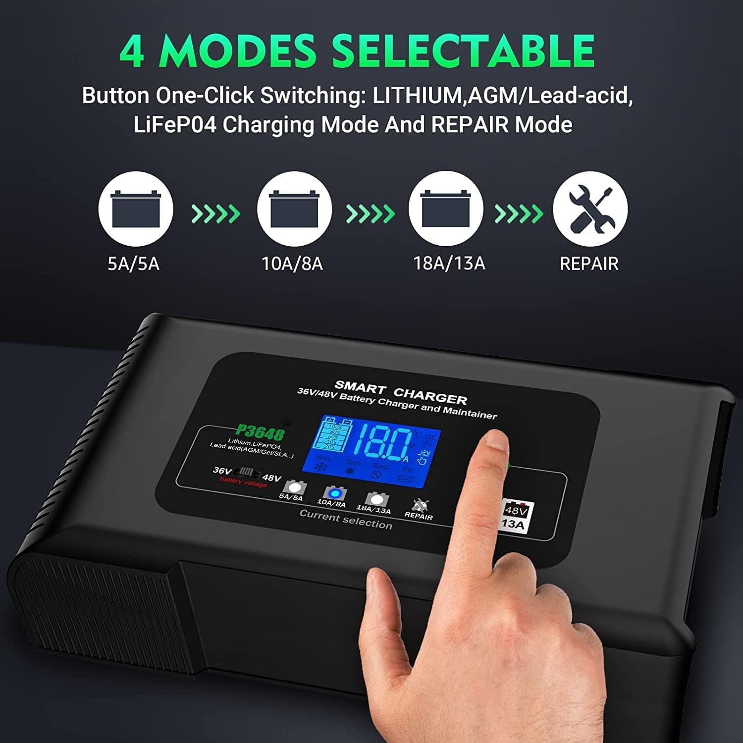 Haisito charger with temperature protection and safety features