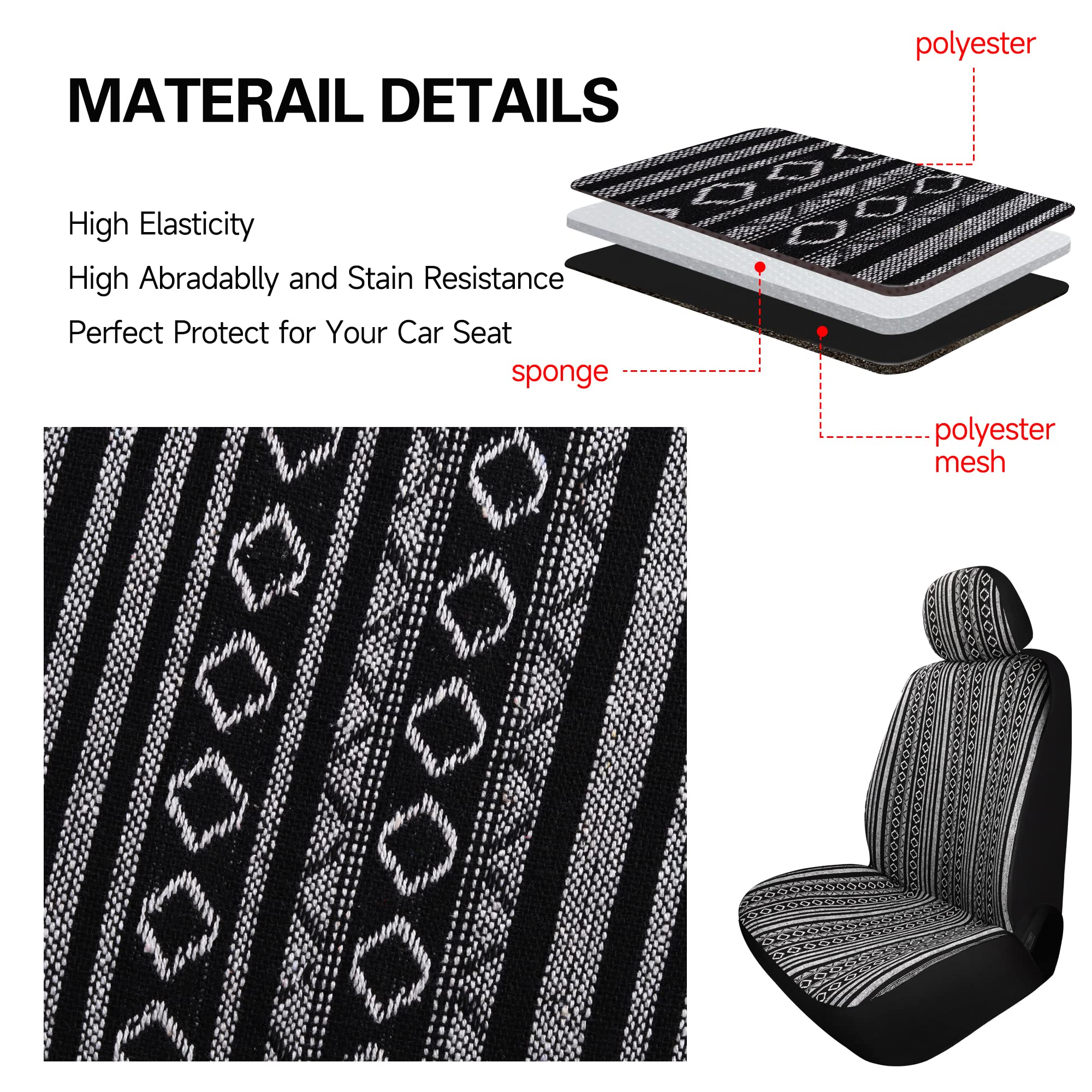 HAIYAOTIMES Airbag-compatible front seat cover maintains safety features.
