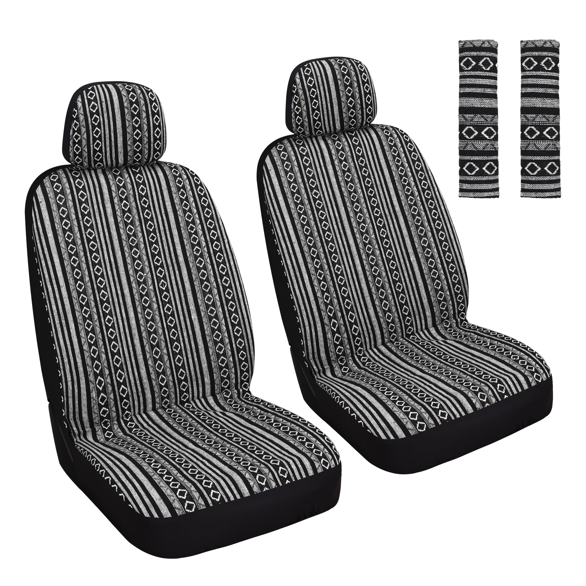 HAIYAOTIMES Baja Saddle Blanket front seat cover set protects seats while elevating interior style.