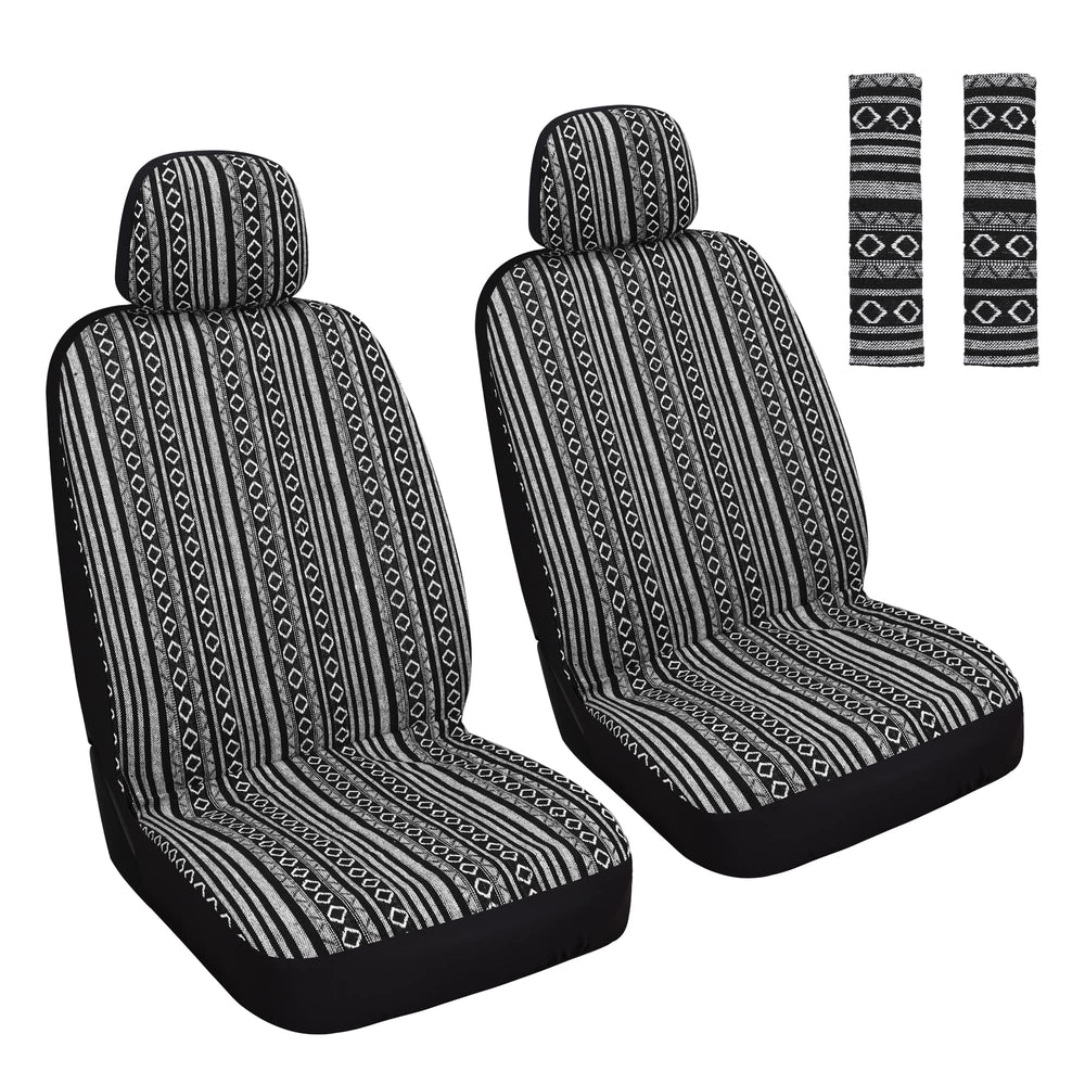 HAIYAOTIMES Baja Saddle Blanket front seat cover set protects seats while elevating interior style.
