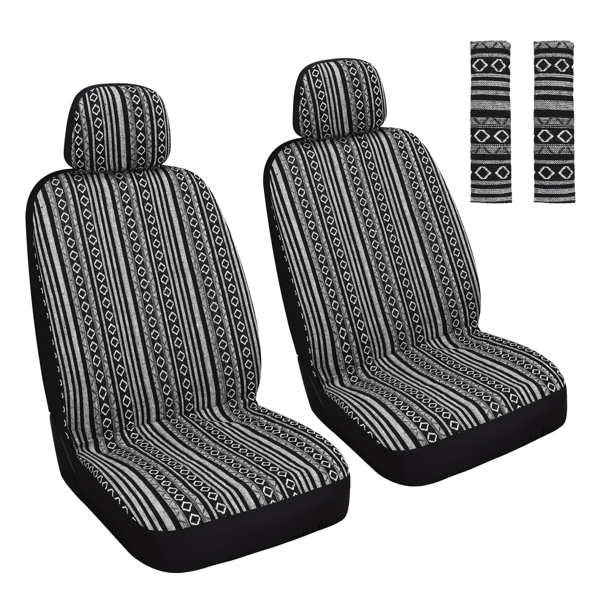 HAIYAOTIMES Baja Saddle Blanket front seat cover set protects seats while elevating interior style.