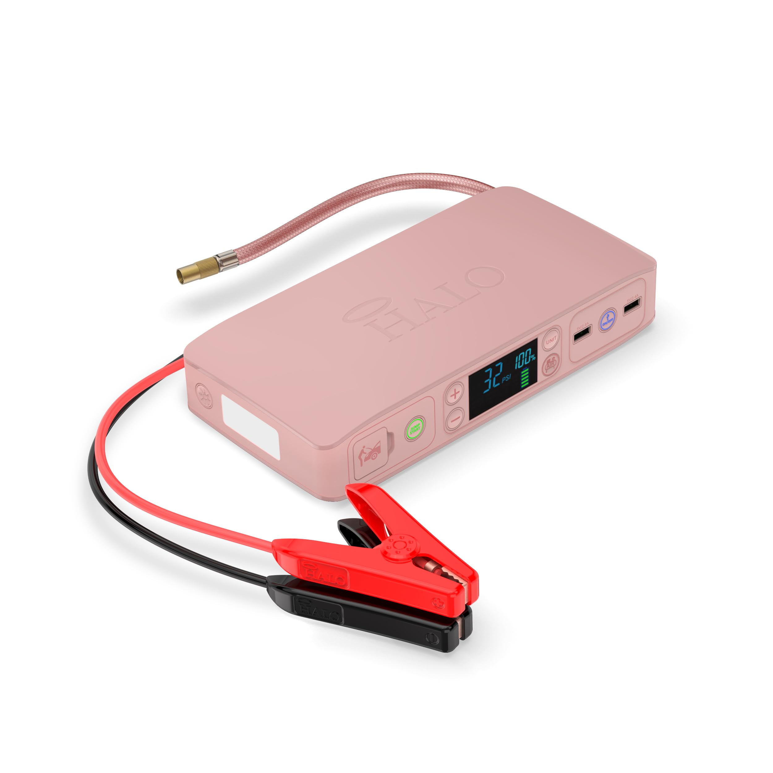 HALO Bolt Air+ jump starter in action powering a vehicle start
