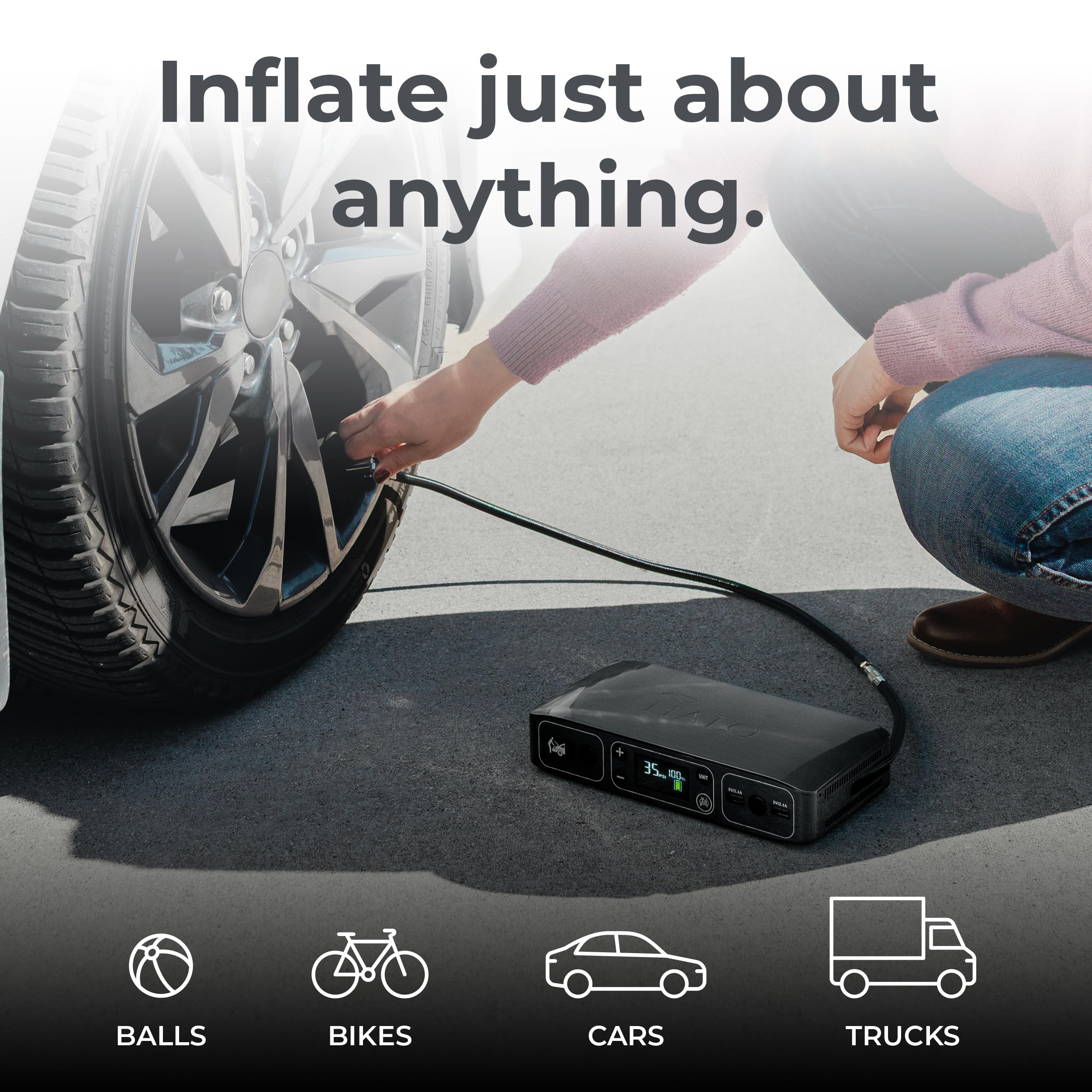 HALO Bolt Air pressure display ensures accurate inflation every time.