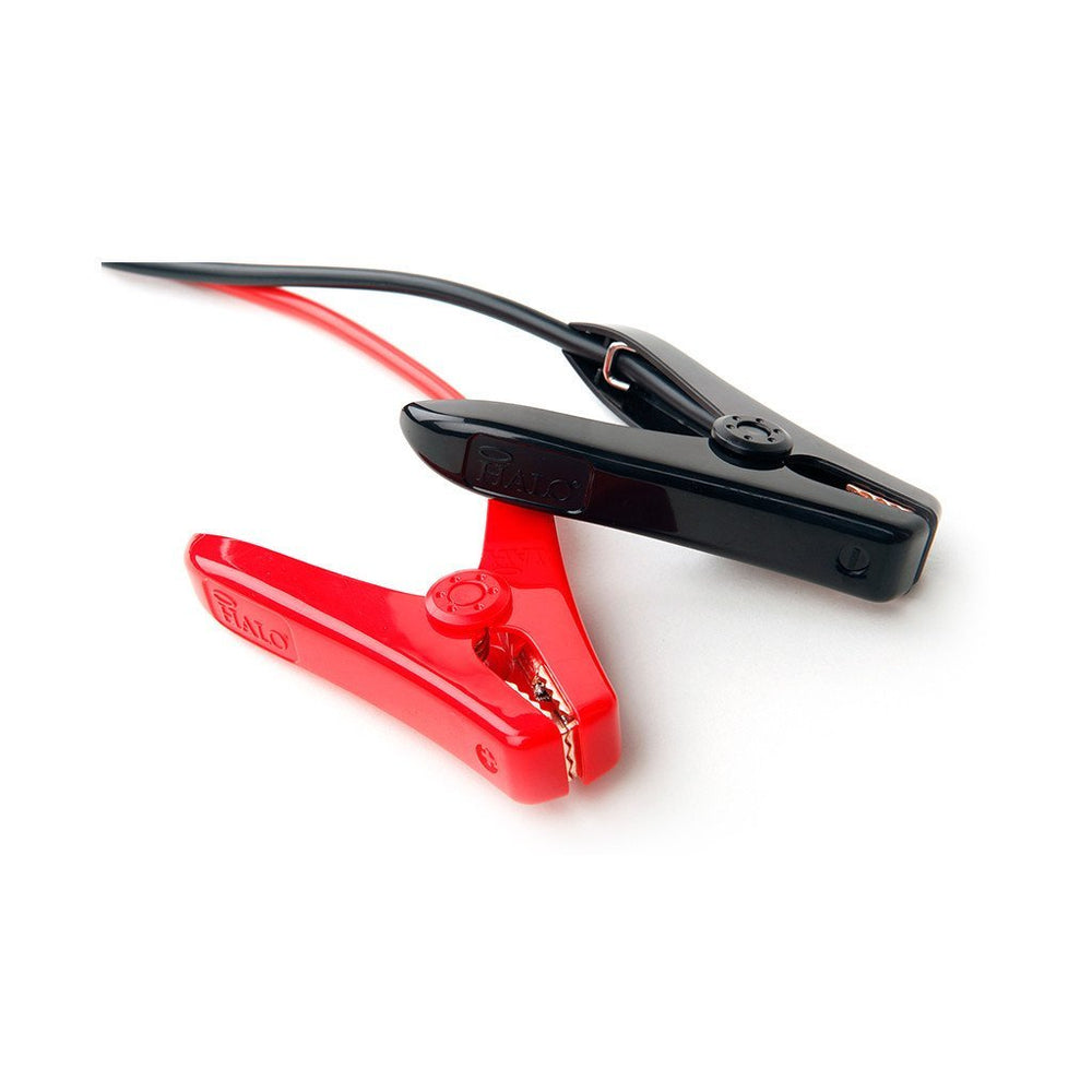 Halo Bolt Mini Jumper Cables package with EC5 connector and clips for replacements.